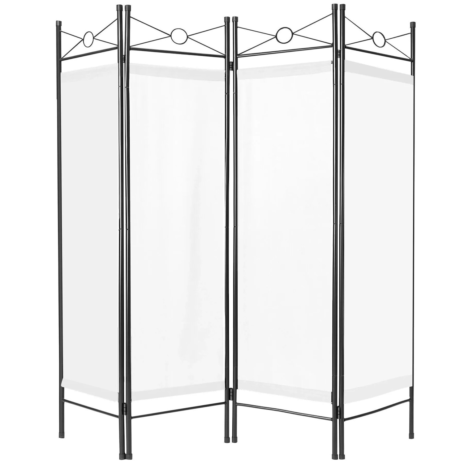 Tectake 2Er Set Raumteiler 4 Teiliger Blickschutz 180° Klappbar 160 x 2 50 x 180 cm Weiß