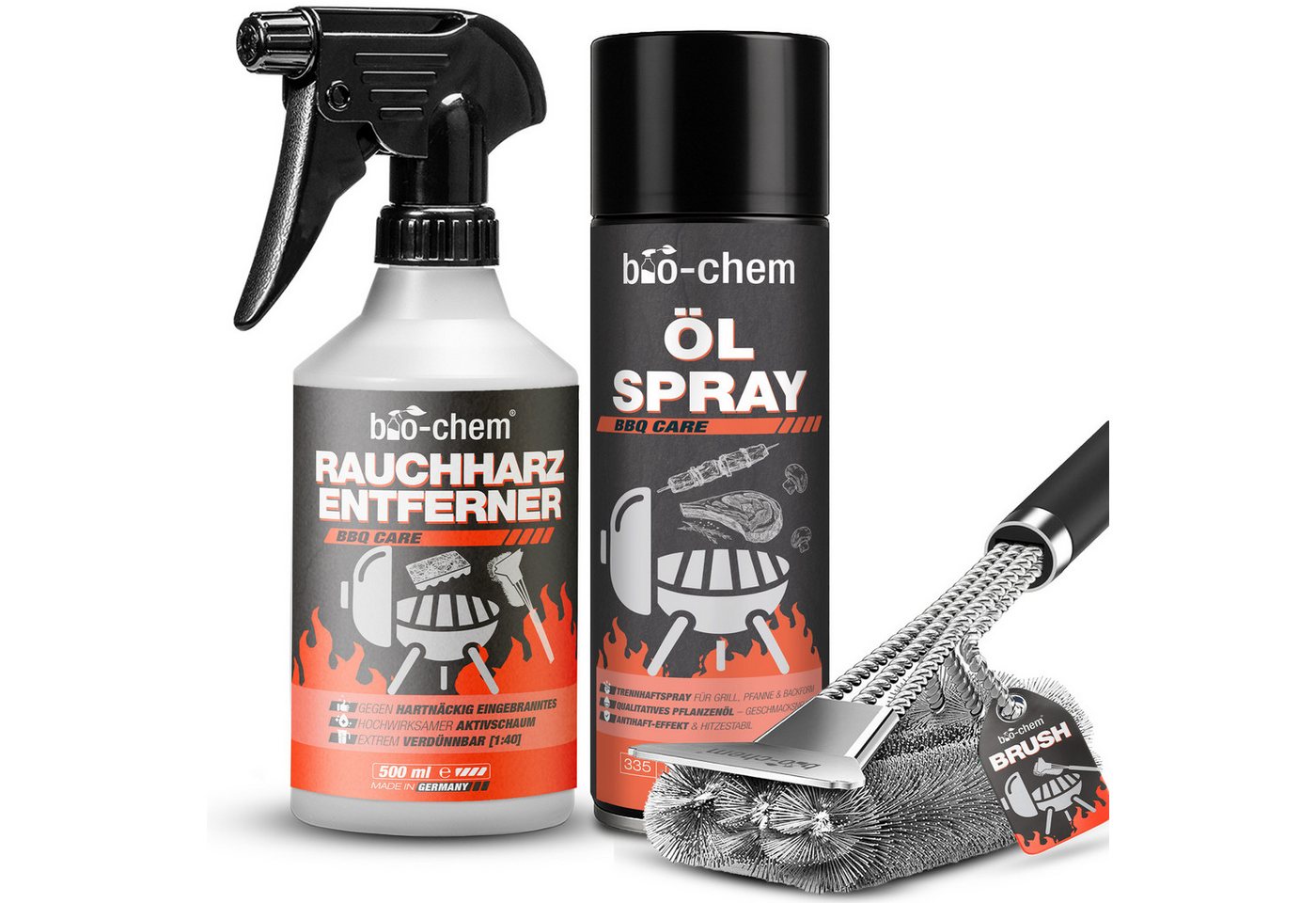 bio-chem Rauchharz-Entferner 0,5, Set mit Ölspray 200 ml und Grillbürste Bild 2