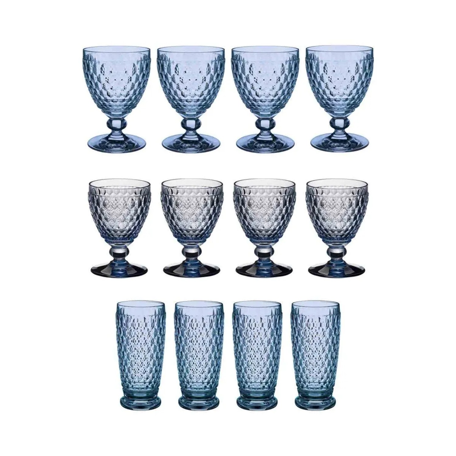 Villeroy & Boch Boston Coloured Wein- und Longdrinkgläser Set 12-teilig Blau