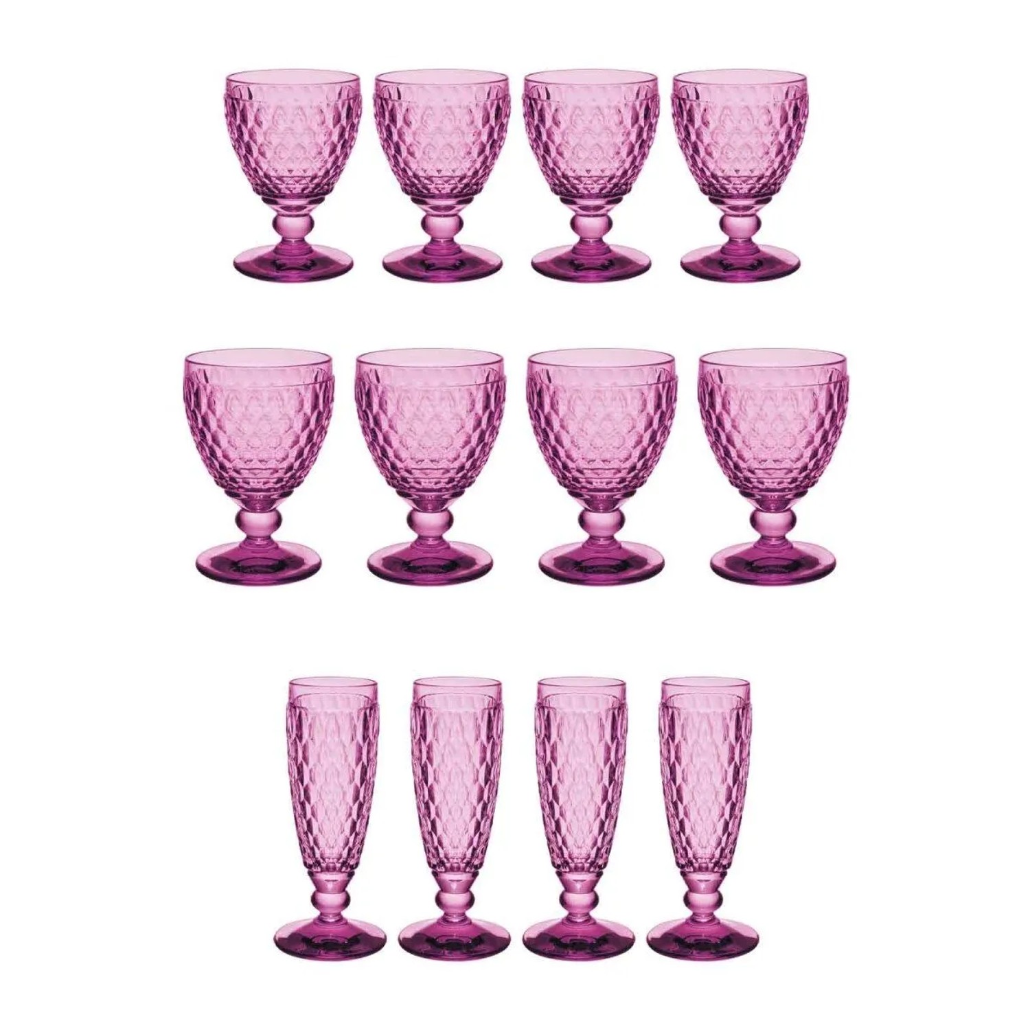 Villeroy & Boch Boston Coloured Weißwein- und Sektgläser Set Set 12-teilig Berry