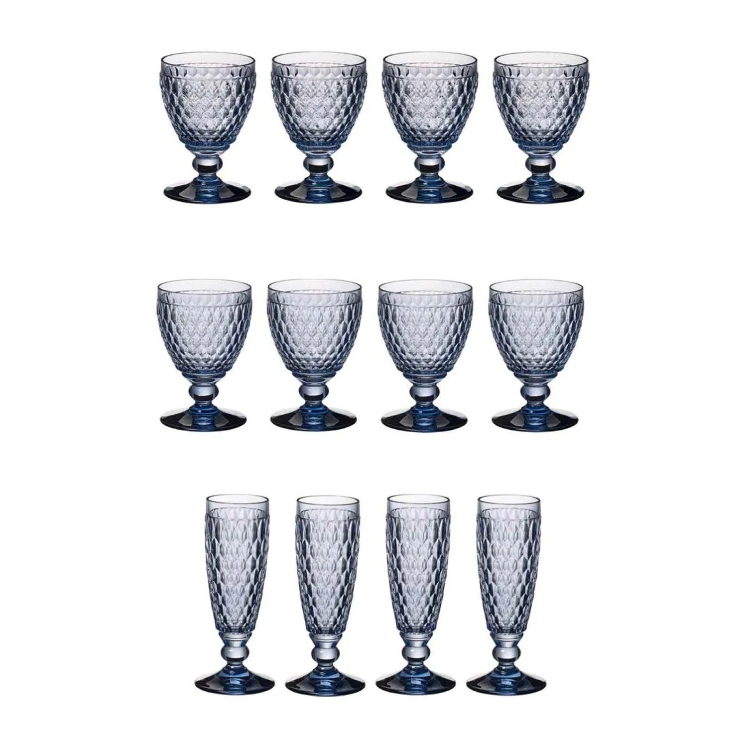 Villeroy & Boch Boston Coloured Weißwein- und Sektgläser Set Set 12-teilig Blau
