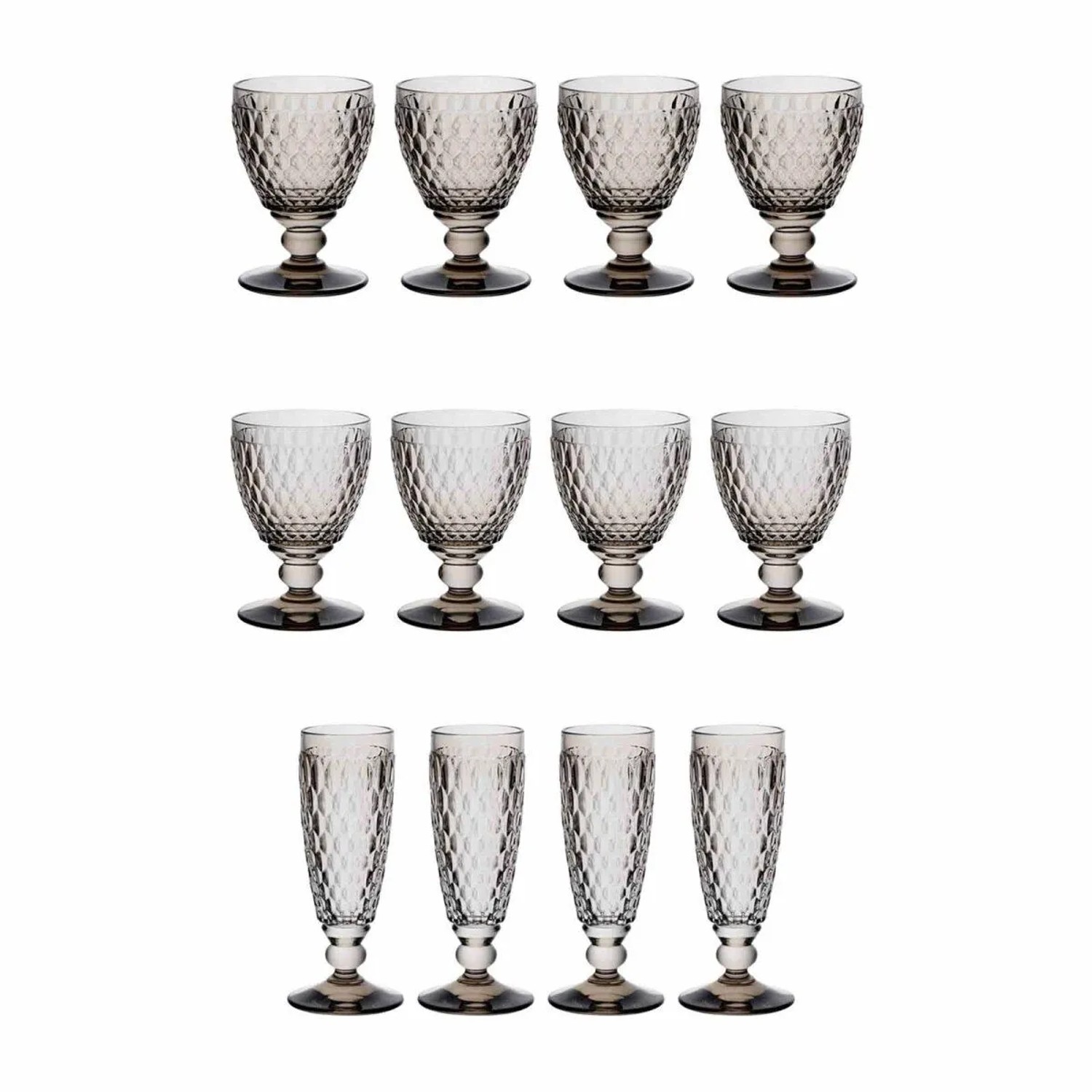 Villeroy & Boch Boston Coloured Weißwein- und Sektgläser Set Set 12-teilig Smoke