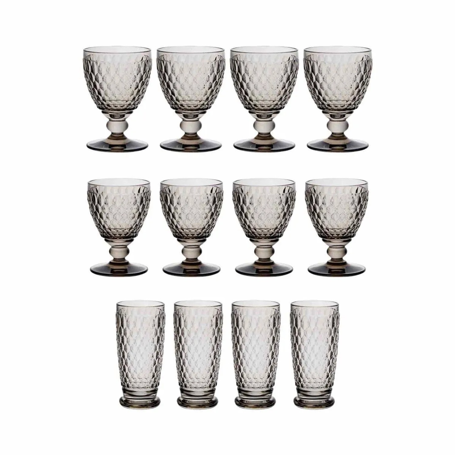 Villeroy & Boch Boston Coloured Wein- und Longdrinkgläser Set 12-teilig Smoke