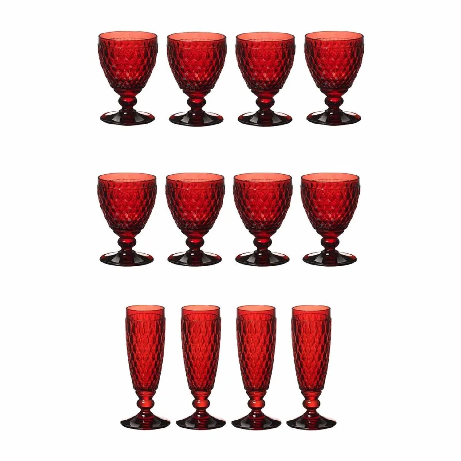 Villeroy & Boch Boston Coloured Weißwein- und Sektgläser Set Set 12-teilig Rot