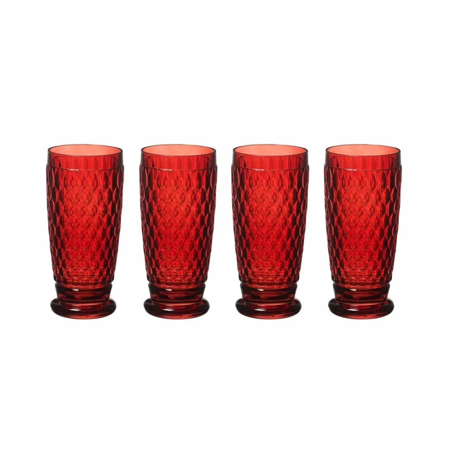 Villeroy & Boch Boston Coloured Longdrinkglas 300 ml 4er Set Rot
