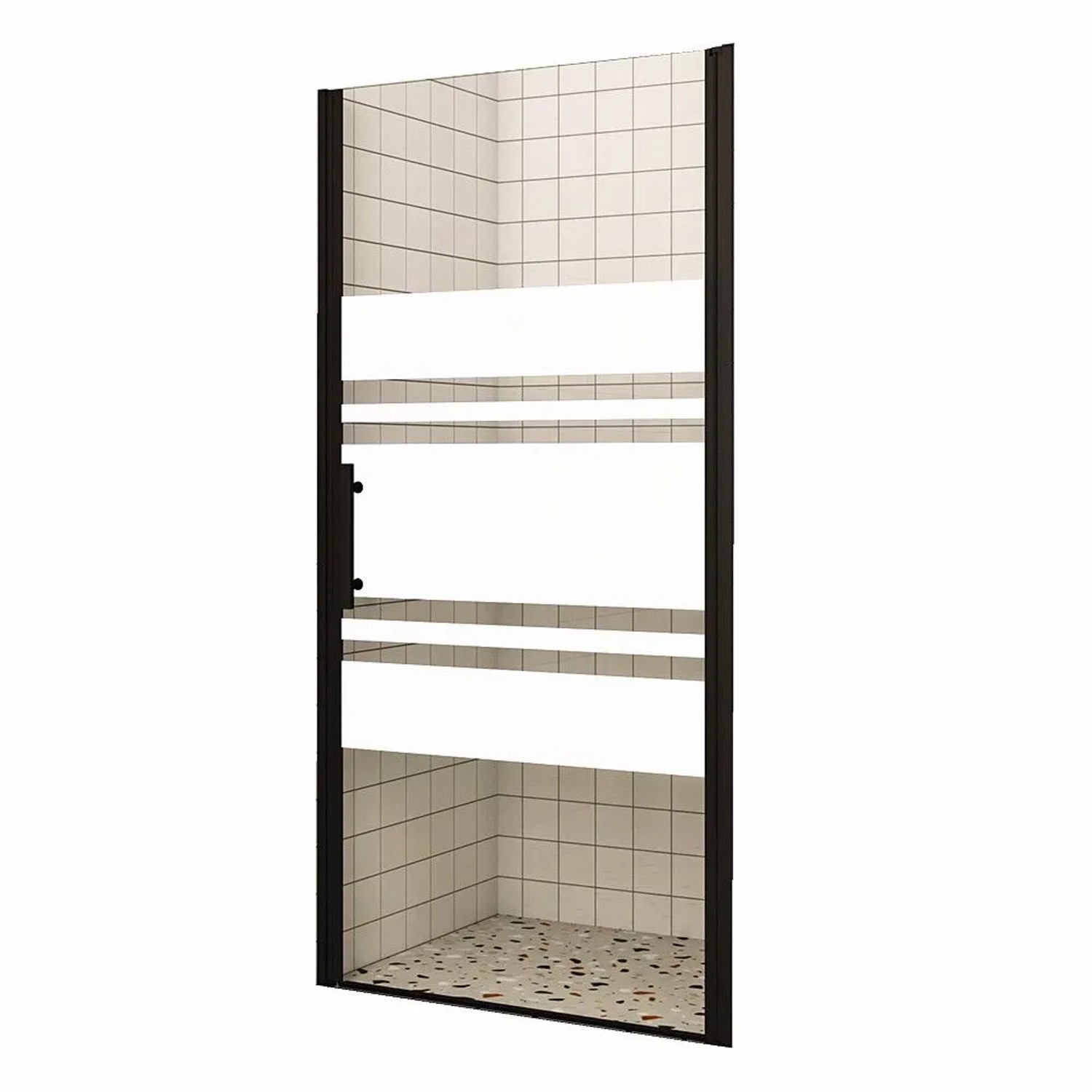 Duschparadies Duschtür Drehtür 80 x 195cm Nischentür 6mm Nano Glas Schwarz Rechts