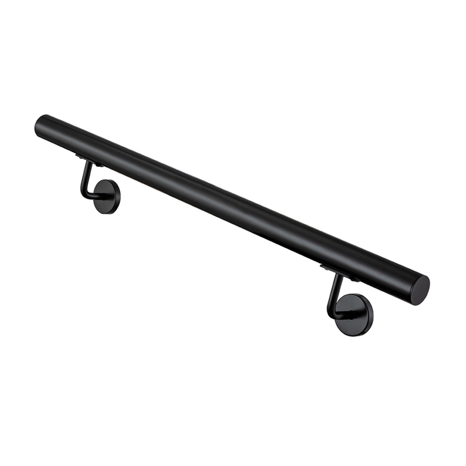 Duschparadies Handlauf Komplettset Edelstahl 304 100 cm Matt Schwarz inkl. Halterungen