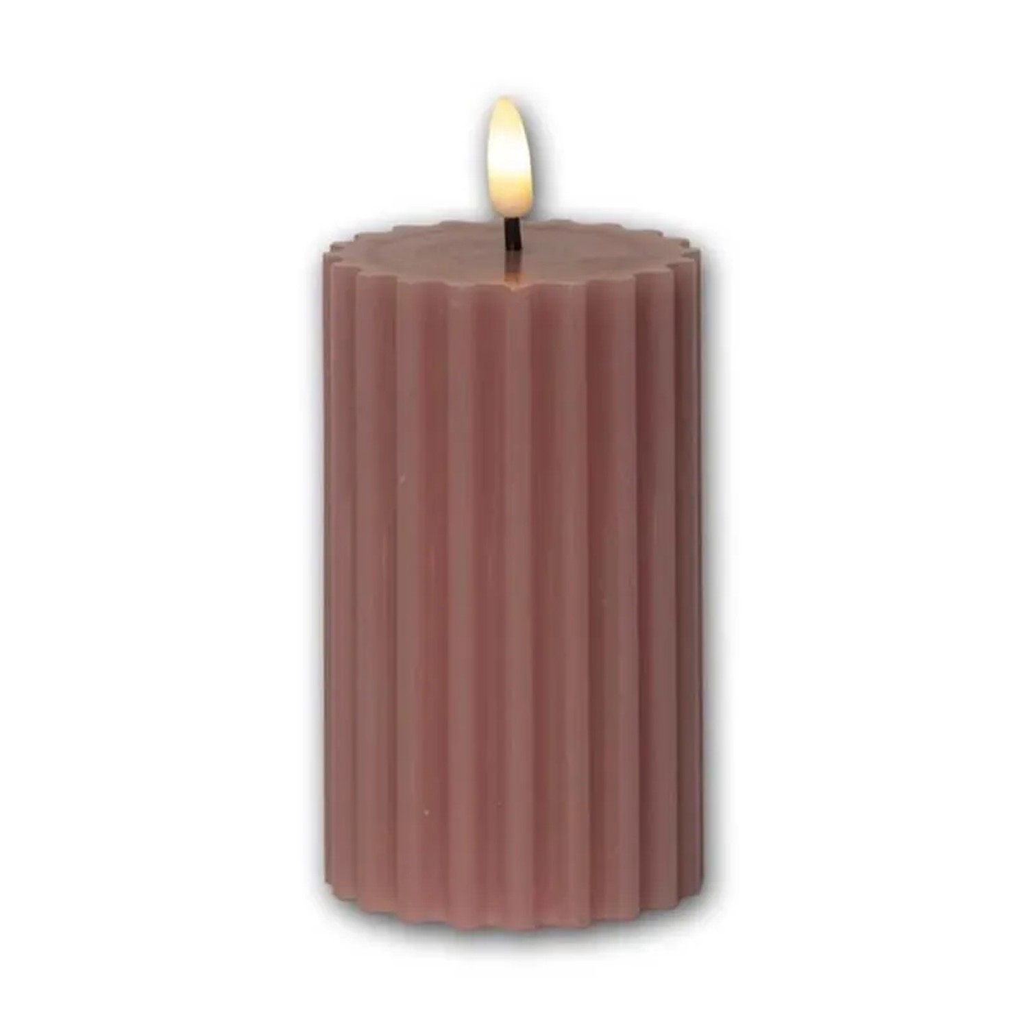 Star Trading LED Stumpenkerze STRIPE Pink 3D Flamme & Timer