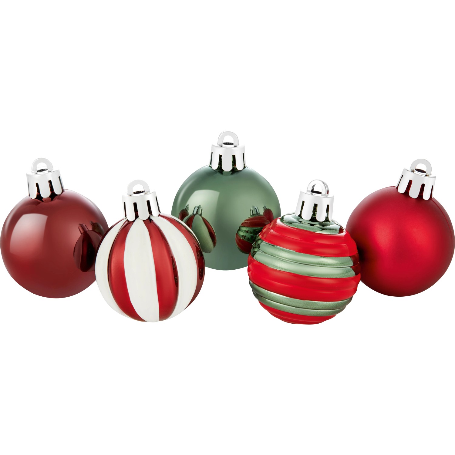 Weihnachtskugel-Set Ø 4 cm 30-teilig im amerikanischen Stil Rot-Weiß-Grün