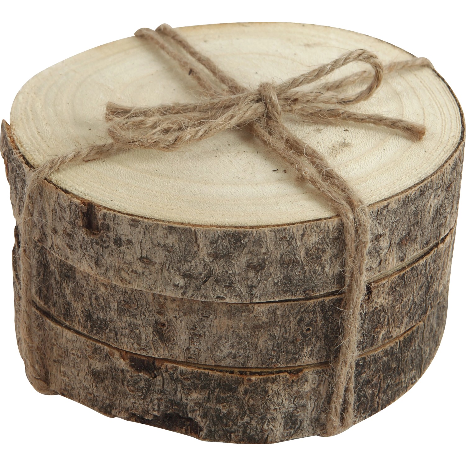 Holzplatte Natur Ø 13 cm x 7,5 cm 3 Stück