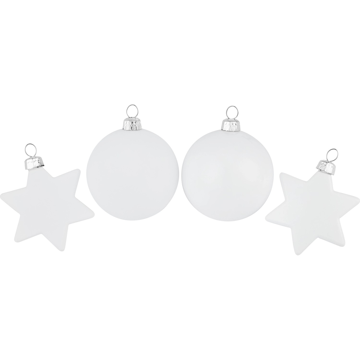 Weihnachtskugel-Set Ø 6 cm 50-teilig Weiß