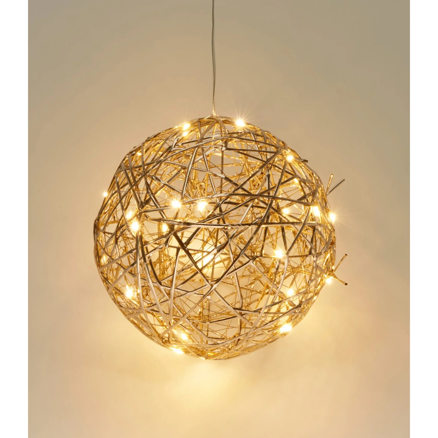 LED-Dekokugel Eisen 20 cm x 20 cm Gold