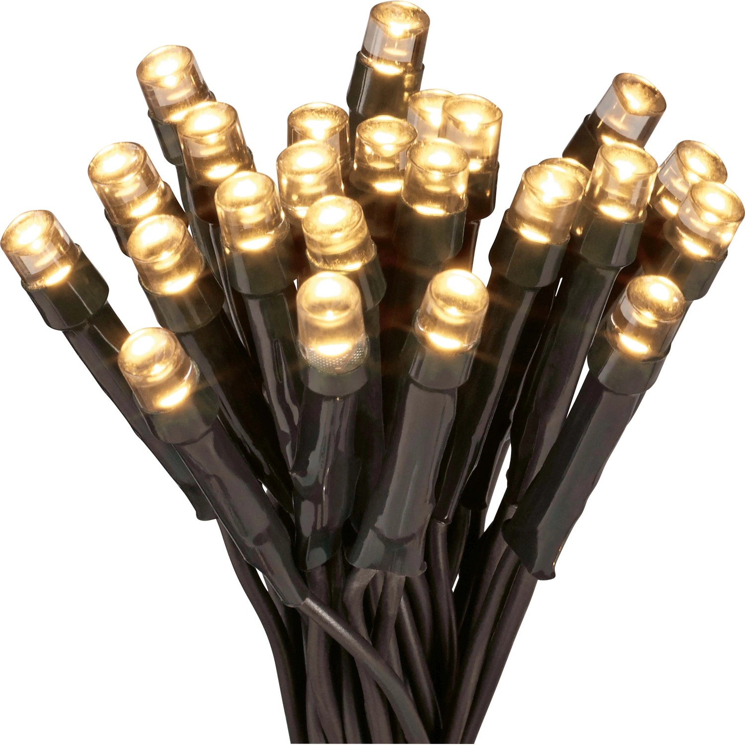 LED Lichterkette 400 warmweiße LEDs in Box grünes Kabel innen und außen
