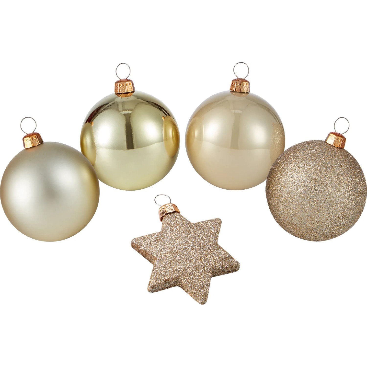 Baumschmuck-Set 50-teilig Champagnerfarben