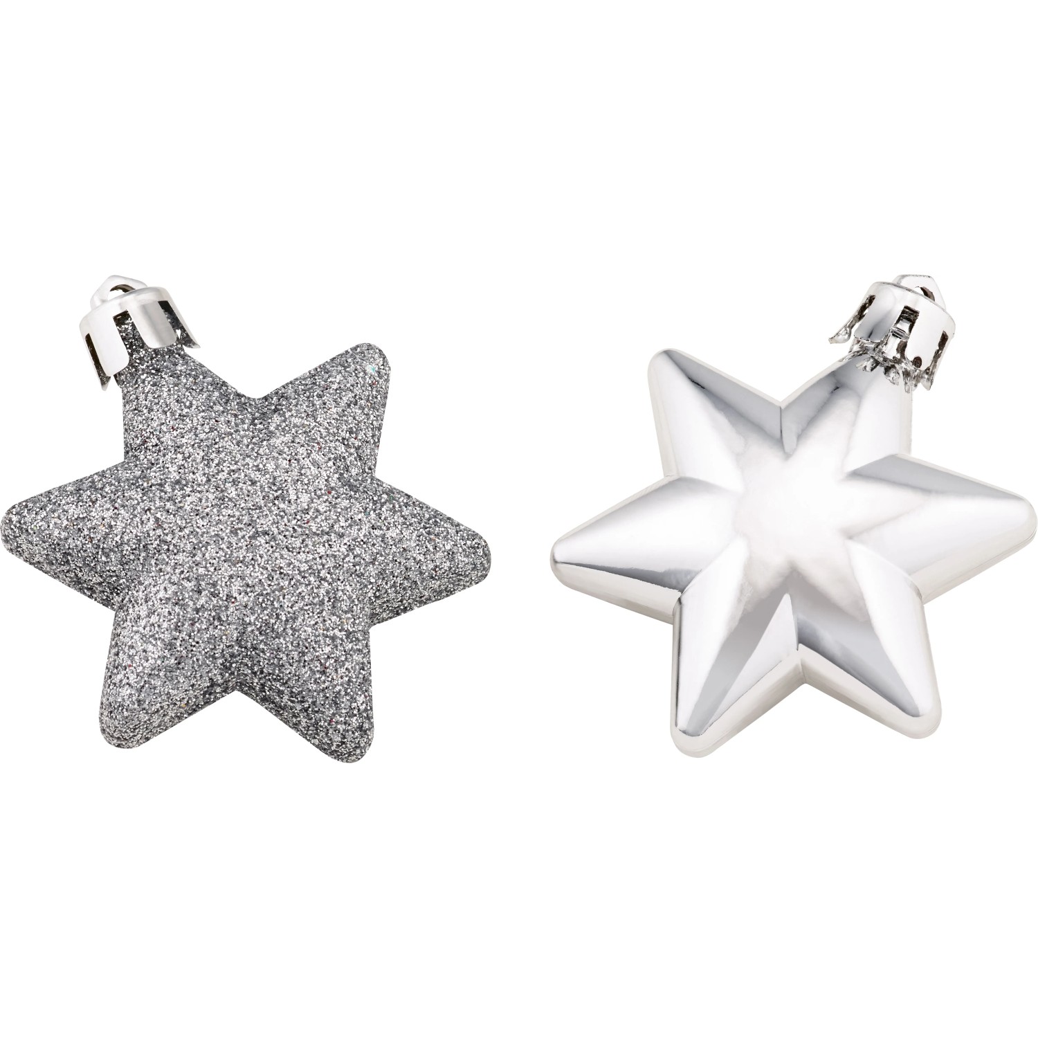 Baumschmuck-Set Sterne 12-teilig Silber
