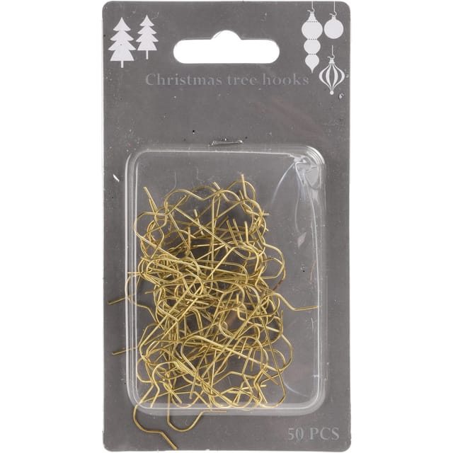 Weihnachtskugelhaken Gold 50 Stück