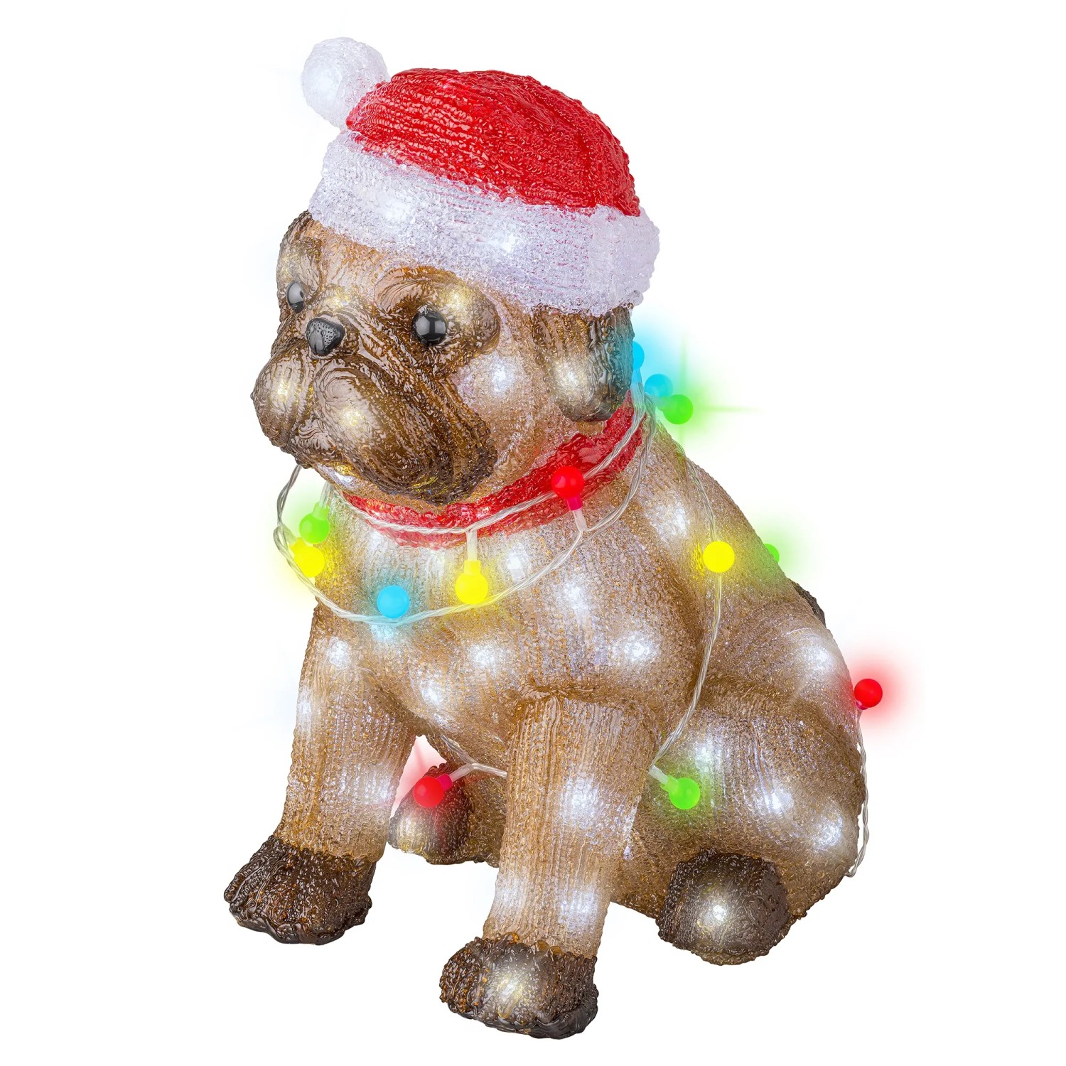Lumineo Leuchtfigur Hund 100 LEDs Kaltweiß 34 cm x 24 cm x 42 cm Braun