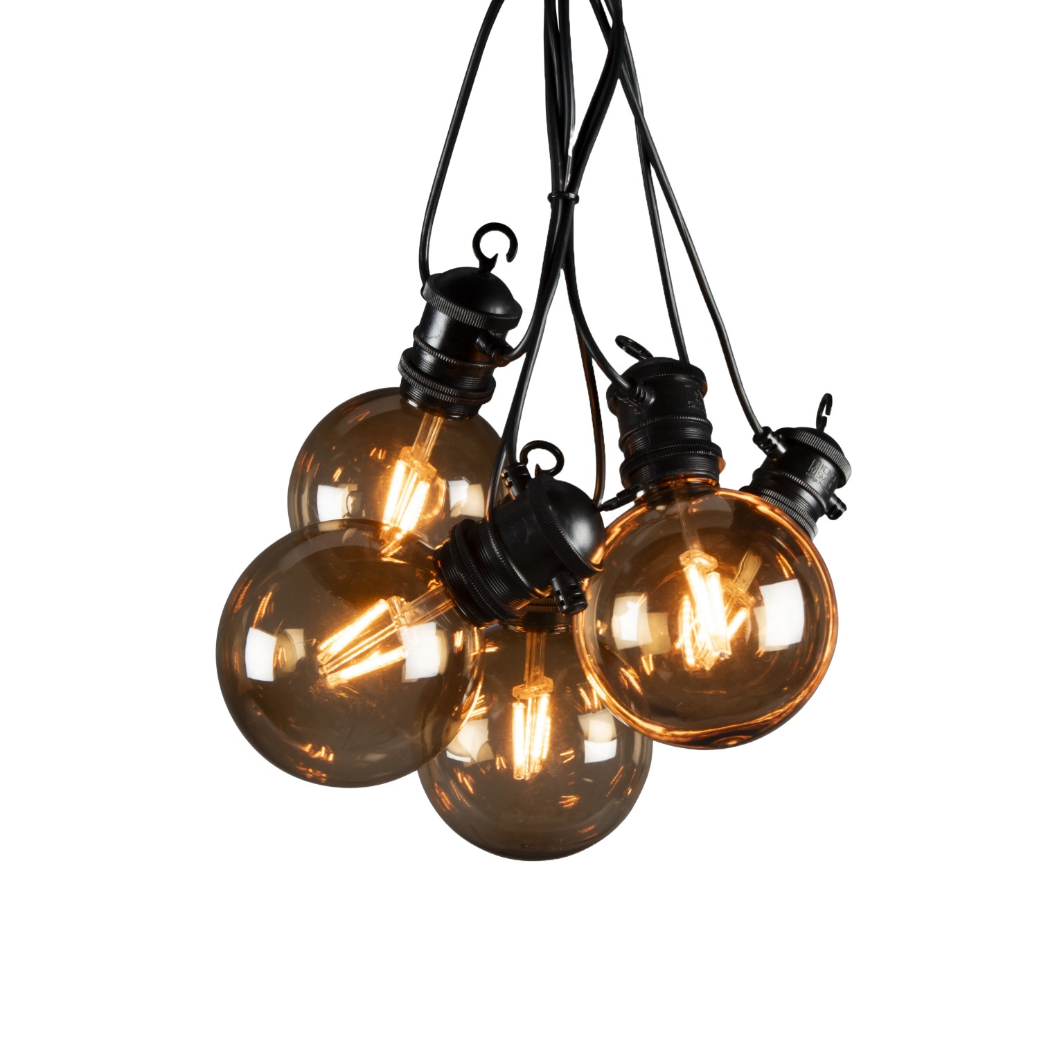 Konstsmide Solar LED-Lichterkette Party Smokey Brown 4,50 m Schwarz
