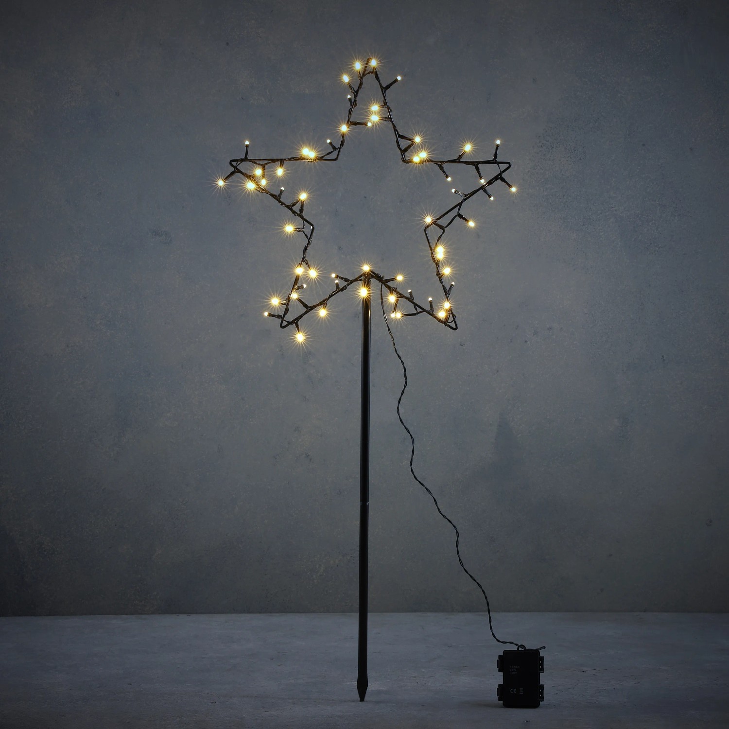 Gartenstecker Stern Schwarz 60 LED 90 x Ø 39 cm