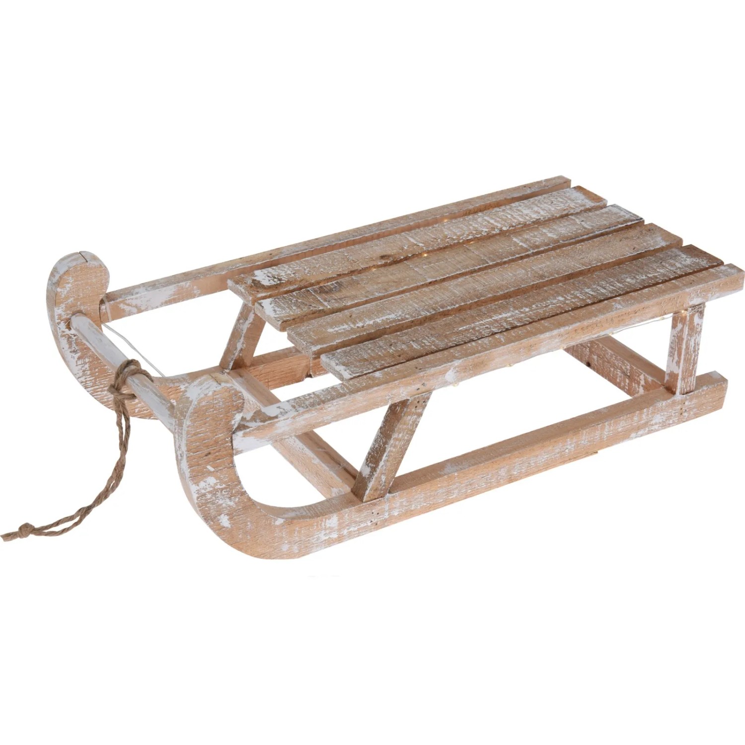 Dekoschlitten mit LED 50 cm x 24 cm x 16,5 cm Natur