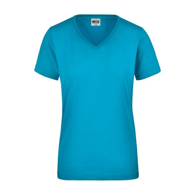 Damen Work T-Shirt JN837, türkis, Größe XXL