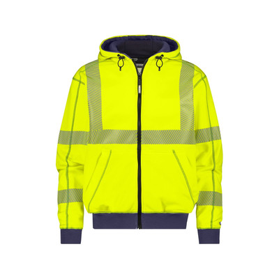Evans Warnschutz Kapuzensweatshirt, Größe 4XL, NEONGELB/DUNKELBLAU