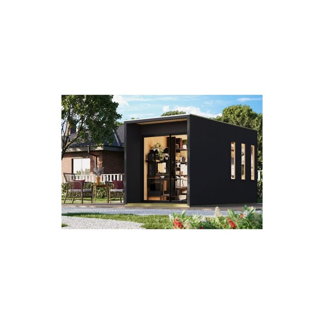 Karibu Homeoffice Haus Wiesel 3 schwarz