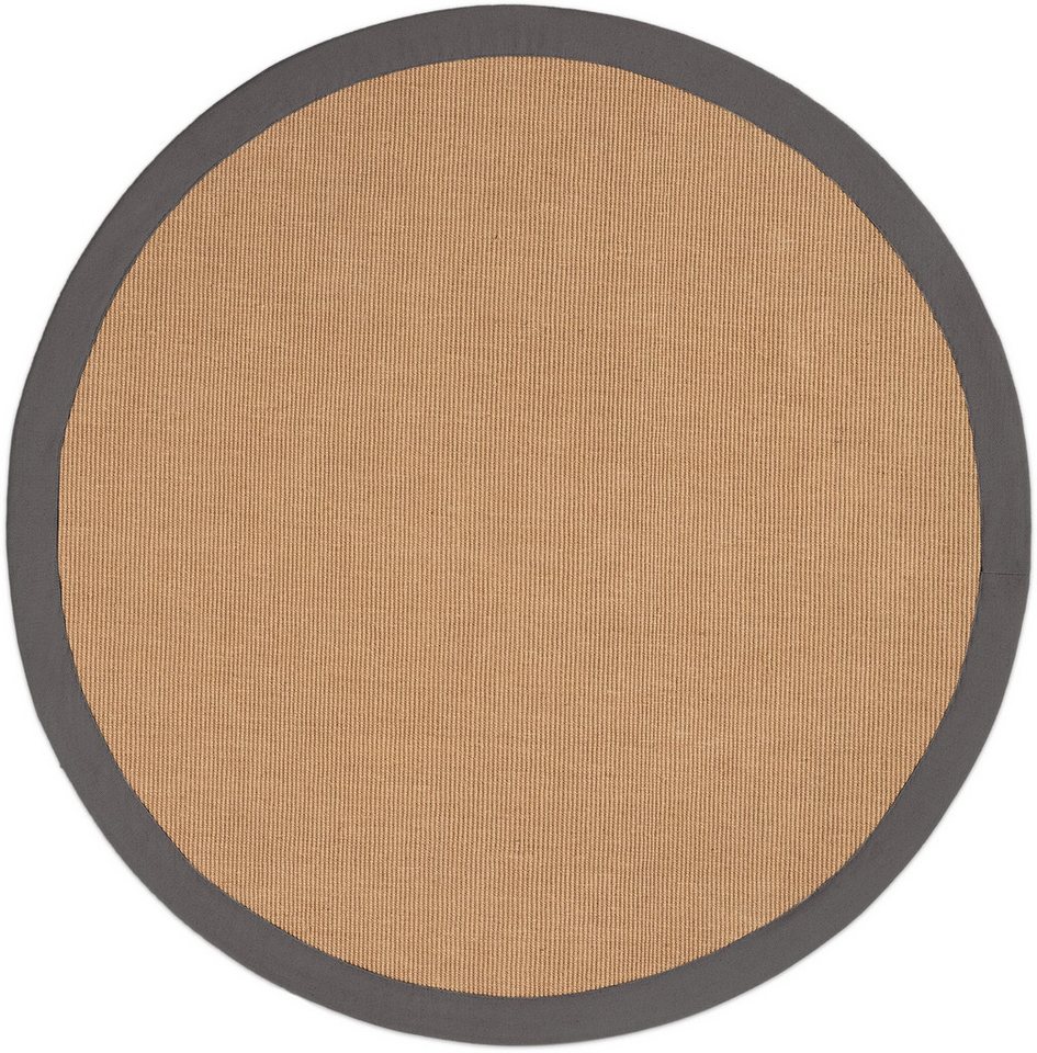 carpetfine Sisalteppich Sisal, auch als Läufer erhältlich, rund, Höhe: 5 mm, mit farbiger Bordüre, Anti Rutsch Rückseite, viele Größen, Wohnzimmer Bild 3