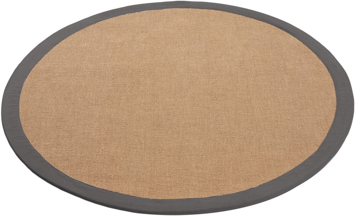 carpetfine Sisalteppich Sisal, auch als Läufer erhältlich, rund, Höhe: 5 mm, mit farbiger Bordüre, Anti Rutsch Rückseite, viele Größen, Wohnzimmer Bild 4