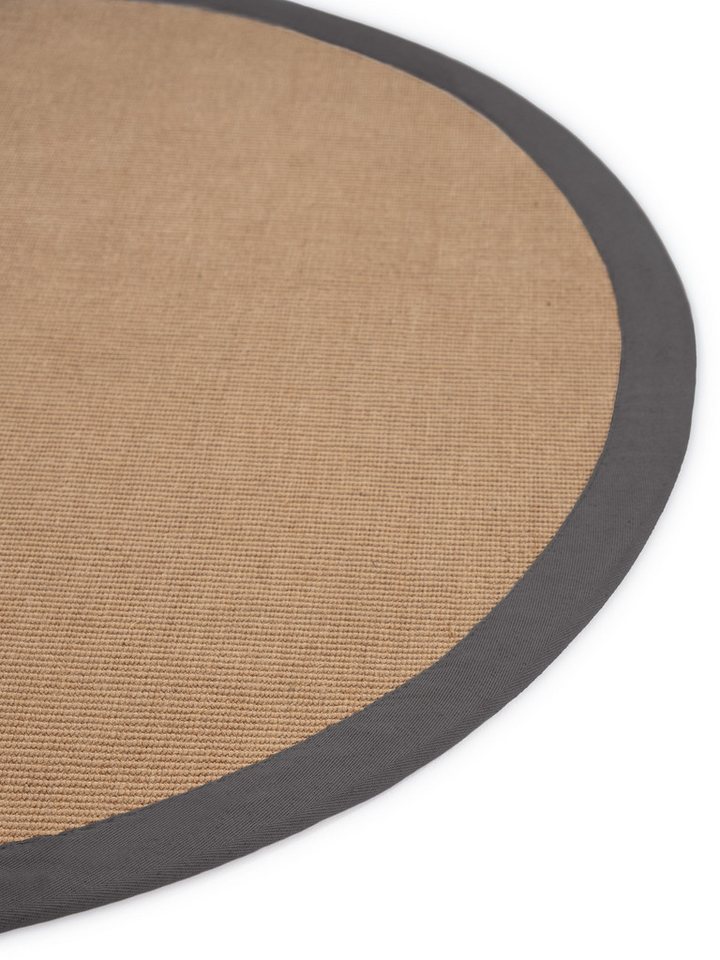 carpetfine Sisalteppich Sisal, auch als Läufer erhältlich, rund, Höhe: 5 mm, mit farbiger Bordüre, Anti Rutsch Rückseite, viele Größen, Wohnzimmer Bild 5