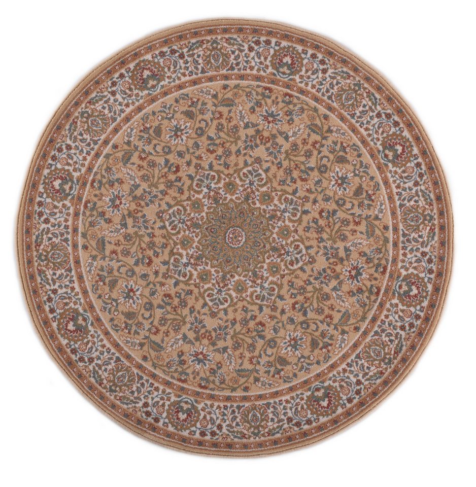 THEKO Wollteppich Dolna - 859, rund, Höhe: 10 mm, Kurzflor, reine Wolle, Orient-Optik, auch in rund, Wohnzimmer