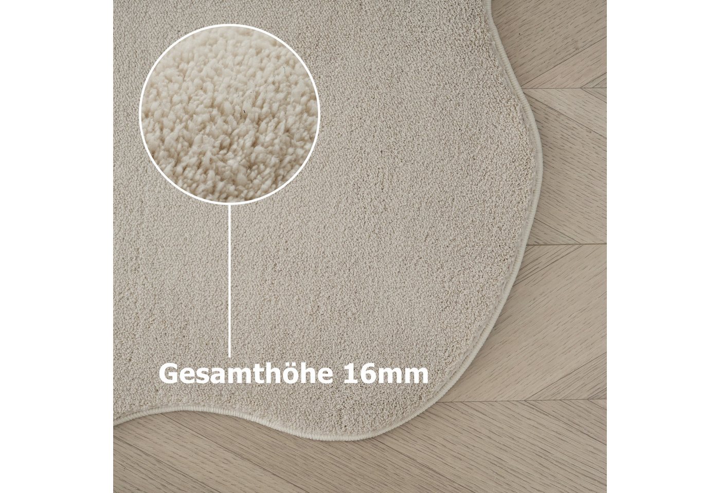 OTTO home Teppich Cali, in Standard- und Premium-Qualität, 13 mm oder 16 mm Höhe, wellenförmig, Uni-Farben, kuschelig, & weich, waschbar, Wohnzimmer, Schlafzimmer Bild 4
