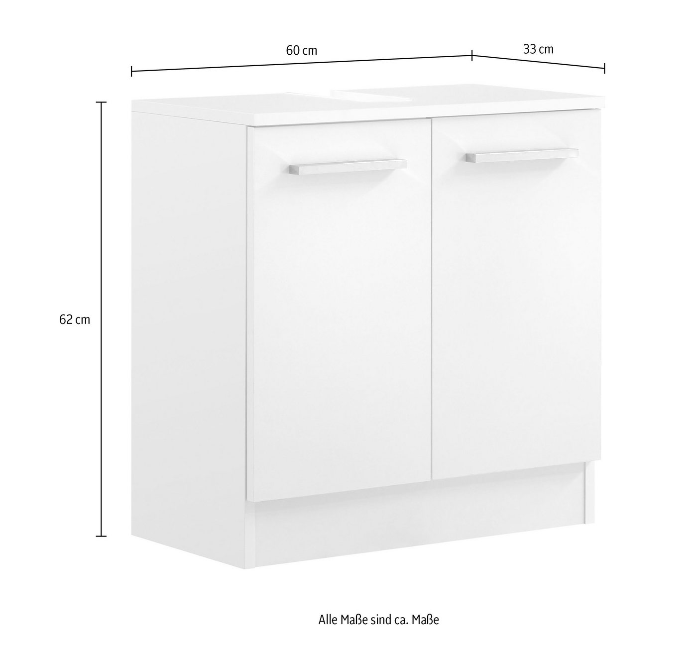 Saphir Waschbeckenunterschrank 2 Drehtüren, 60cm breit (1-St)