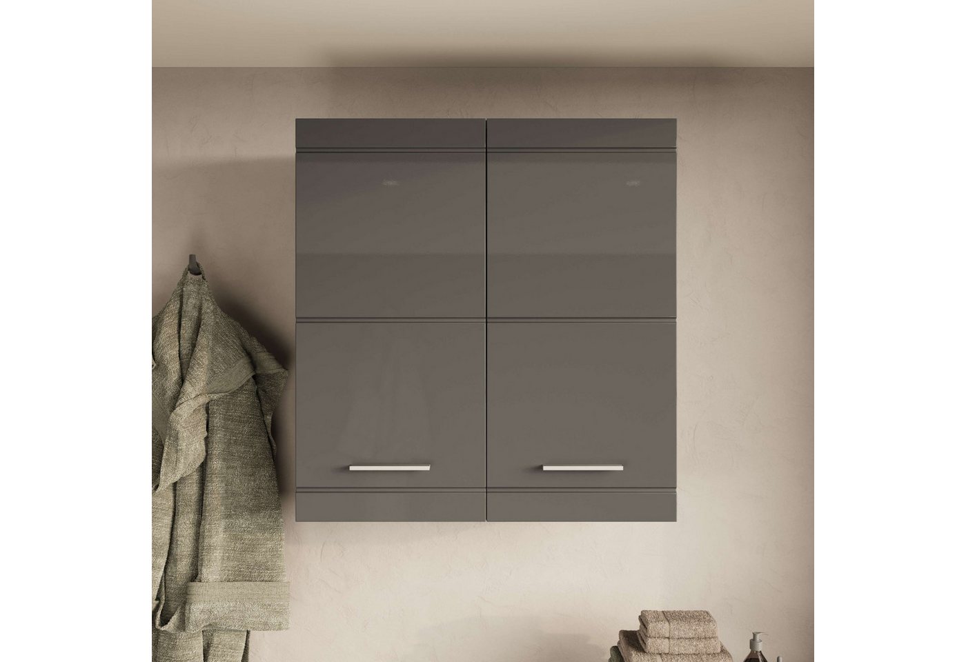 OTTO home Hängeschrank Avena, Badschrank, Badezimmerschrank, Badmöbel Breite 72,8 cm, 2 Türen, minimalistisch, zeitlos, hochglänzend Bild 2