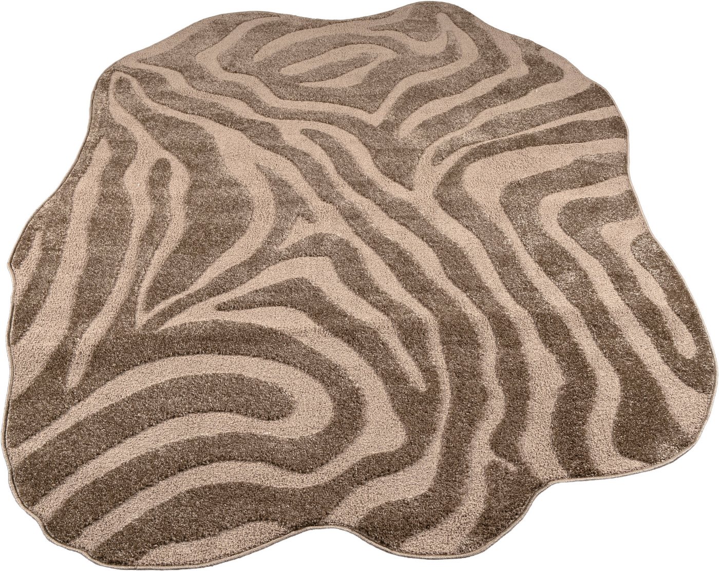 OTTO home Teppich Zebra, besondere Form, Animal-Look, rechteckig, Höhe: 12 mm, moderner Animal-Print, Tiermotiv, Wohnzimmer, Schlafzimmer