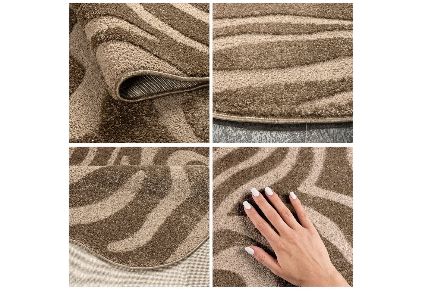 OTTO home Teppich Zebra, besondere Form, Animal-Look, rechteckig, Höhe: 12 mm, moderner Animal-Print, Tiermotiv, Wohnzimmer, Schlafzimmer Bild 2