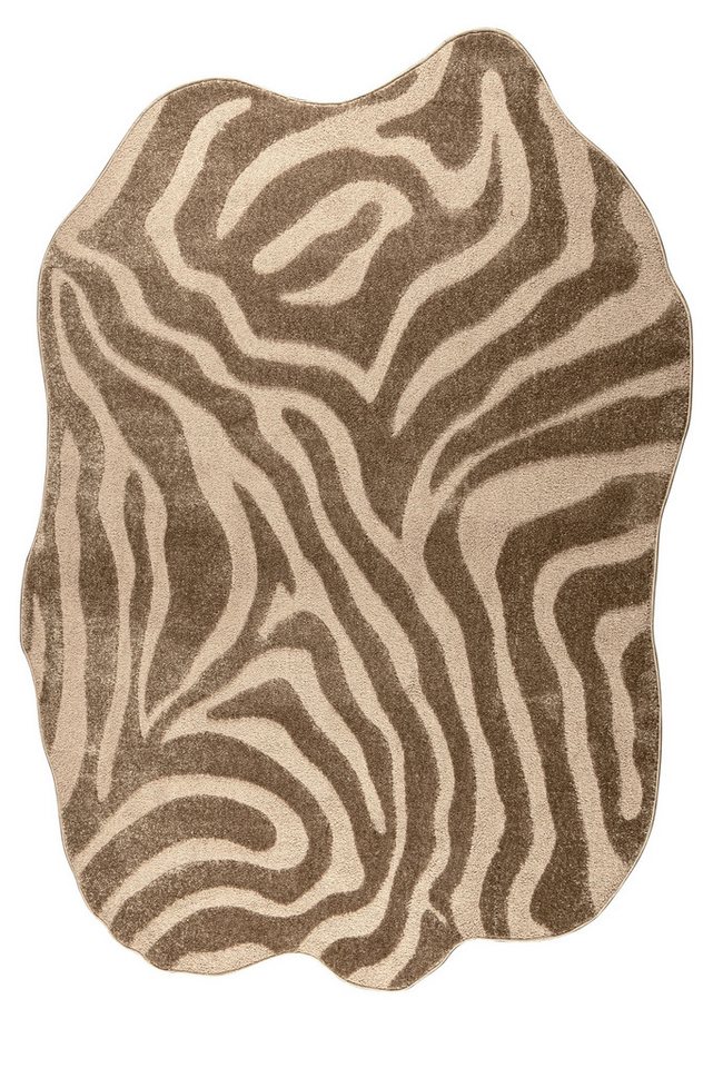 OTTO home Teppich Zebra, besondere Form, Animal-Look, rechteckig, Höhe: 12 mm, moderner Animal-Print, Tiermotiv, Wohnzimmer, Schlafzimmer Bild 3