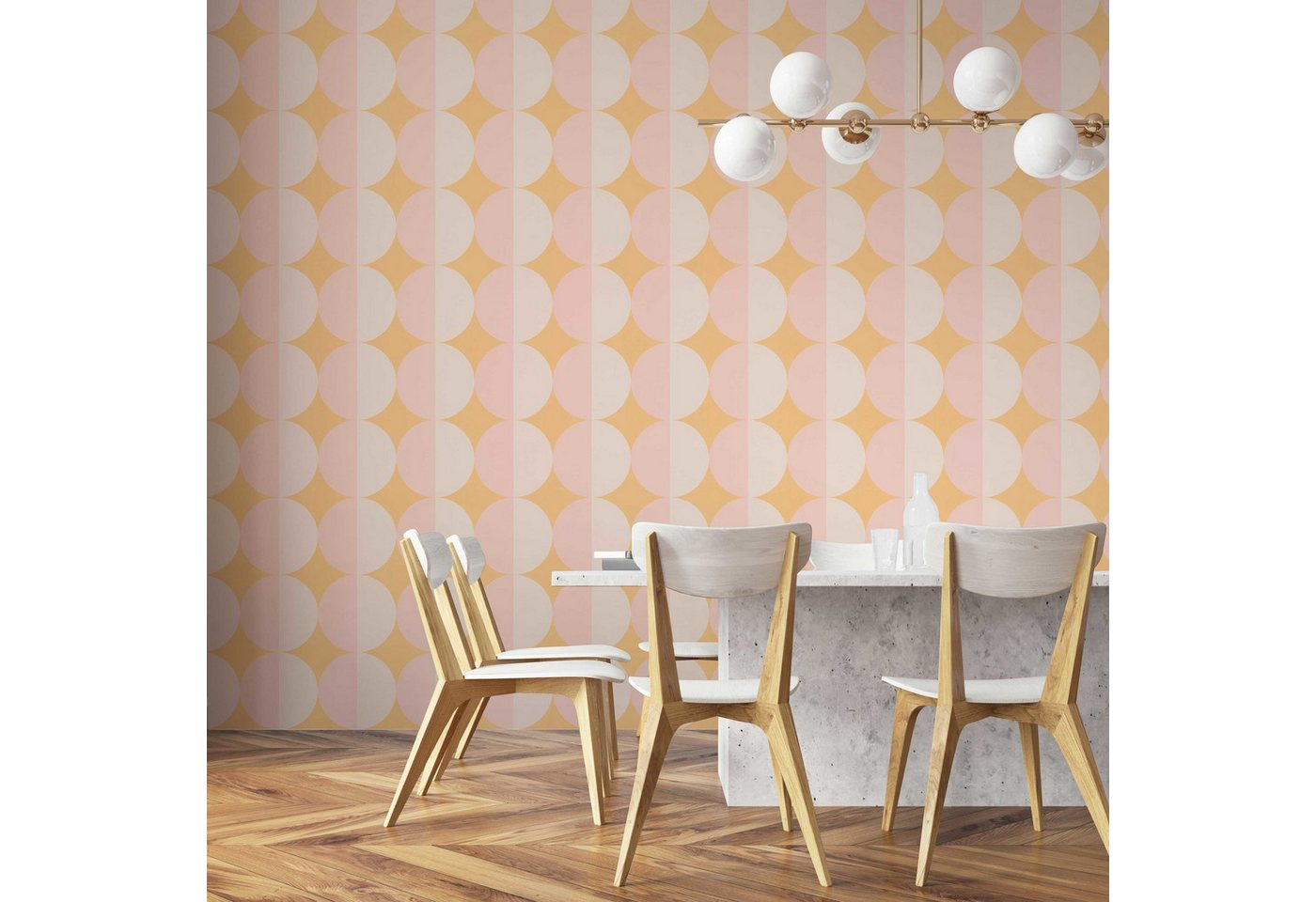 A.S. Création Vliestapete Retro Geo Kreise, leicht strukturiert, 3D-Optik, Vliestapete Retro geometrisch Kreise, versch. Farben Bild 5