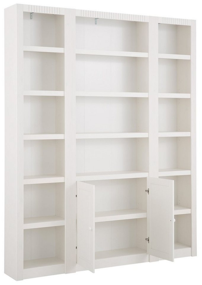 OTTO home Raumteilerregal Bergen, Bücherregal mit 18 Fächern und 2 Türen, 213cm hoch, 18 Fächern, 9 davon verstellbar mit 2 Holztüren, Breite 173,5 cm Bild 2