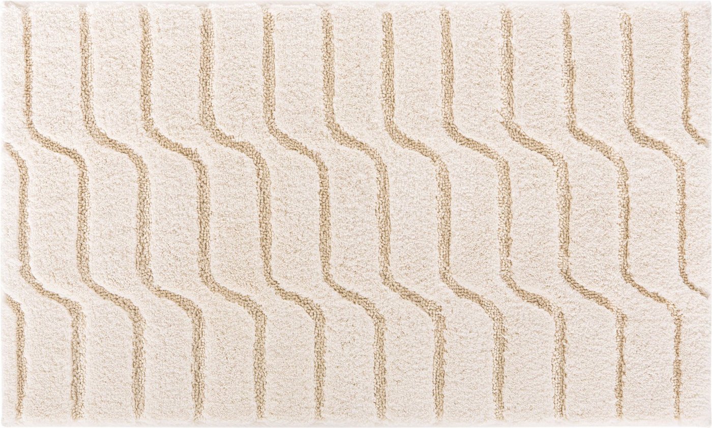 Grund Badematte Vogue, Höhe 24 mm, rutschhemmend beschichtet, fußbodenheizungsgeeignet, Baumwolle, rechteckig, dichter Flor, Hoch-Tief-Effekt, Wellen-Design Bild 4