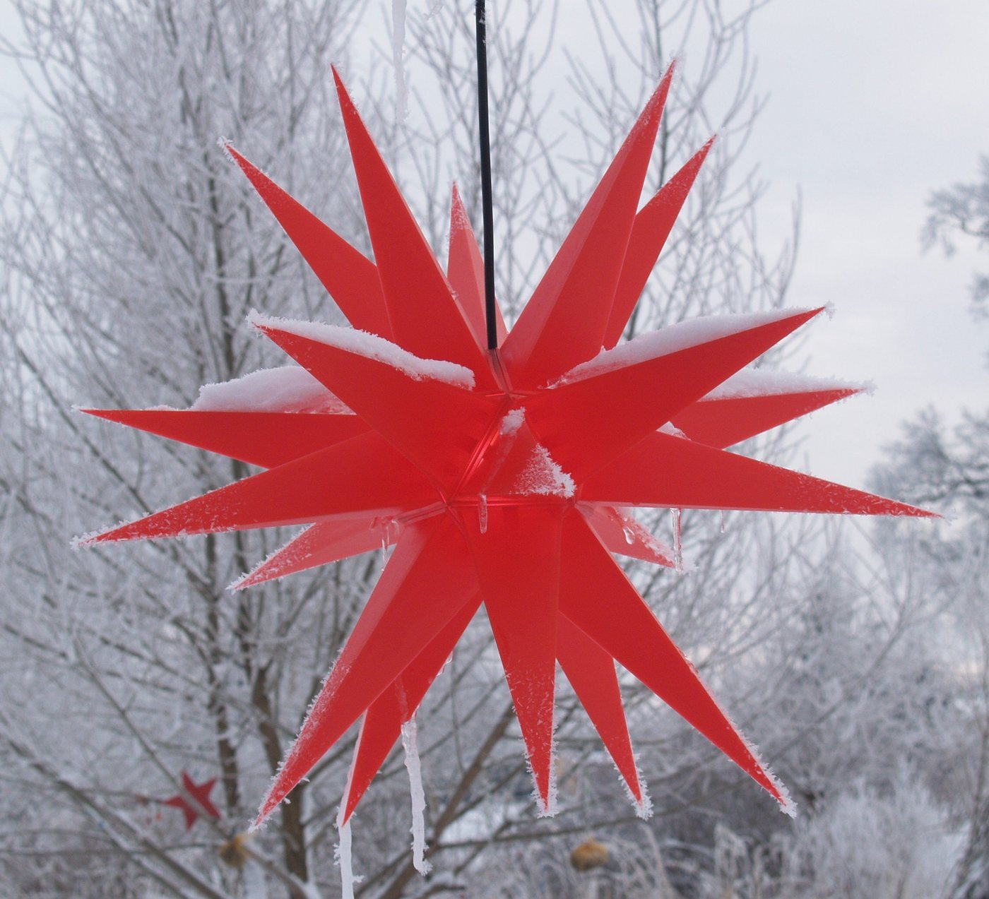 Guru-Shop LED-Stern für außen Melchior Outdoor II Rot, sehr stabiler 3D.., Leuchtmittel nicht inklusive Bild 3