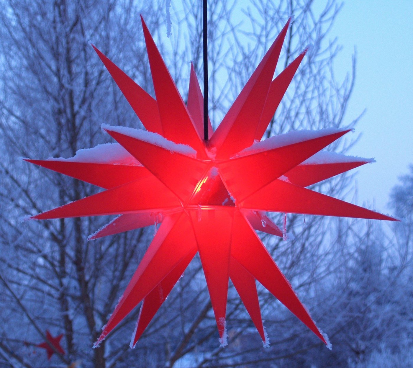 Guru-Shop LED-Stern für außen Melchior Outdoor II Rot, sehr stabiler 3D.., Leuchtmittel nicht inklusive Bild 4