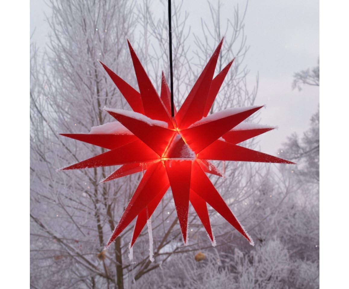 Guru-Shop LED-Stern für außen Melchior Outdoor II Rot, sehr stabiler 3D.., Leuchtmittel nicht inklusive Bild 5