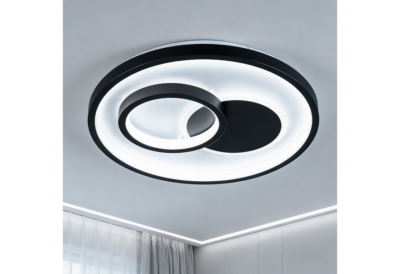BlingBin LED Deckenleuchte Ø30cm Dimmbar Deckenlampe 30W, Runde 3000LM, 30W, LED fest integriert, Neutralweiß, Warmweiß, Kaltweiße, LED fest integriert, 3000-6500k, Modern Runde Wohnzimmer Schlafzimmer Bild 3