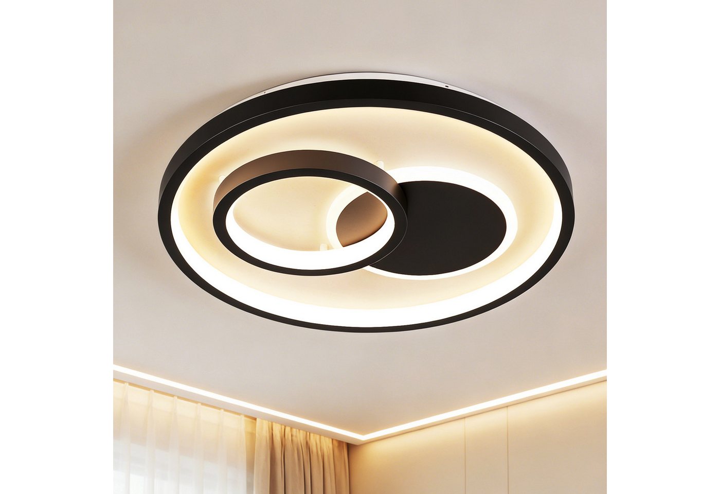 BlingBin LED Deckenleuchte Ø30cm Dimmbar Deckenlampe 30W, Runde 3000LM, 30W, LED fest integriert, Neutralweiß, Warmweiß, Kaltweiße, LED fest integriert, 3000-6500k, Modern Runde Wohnzimmer Schlafzimmer Bild 4
