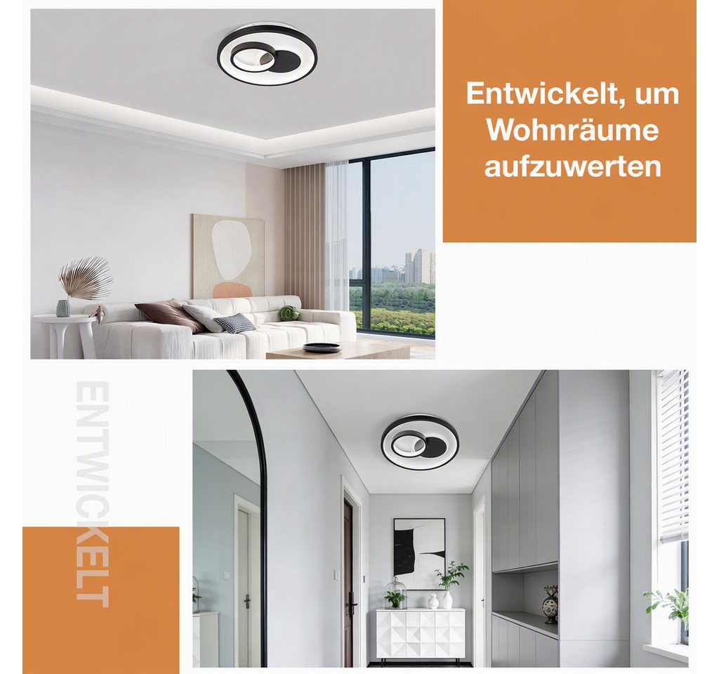 BlingBin LED Deckenleuchte Ø30cm Dimmbar Deckenlampe 30W, Runde 3000LM, 30W, LED fest integriert, Neutralweiß, Warmweiß, Kaltweiße, LED fest integriert, 3000-6500k, Modern Runde Wohnzimmer Schlafzimmer Bild 5