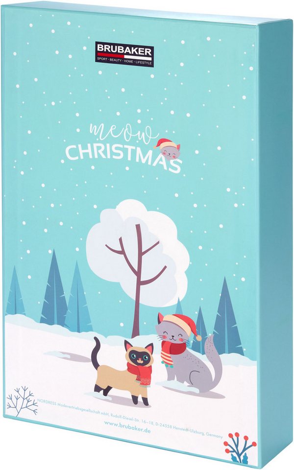 BRUBAKER befüllbarer Adventskalender DIY Weihnachtskalender für Katzen zum Befüllen - Haustier Kalender (mit 24 Türchen, 1-tlg), Kalender für Leckerlis Snacks Süßigkeiten Bild 2