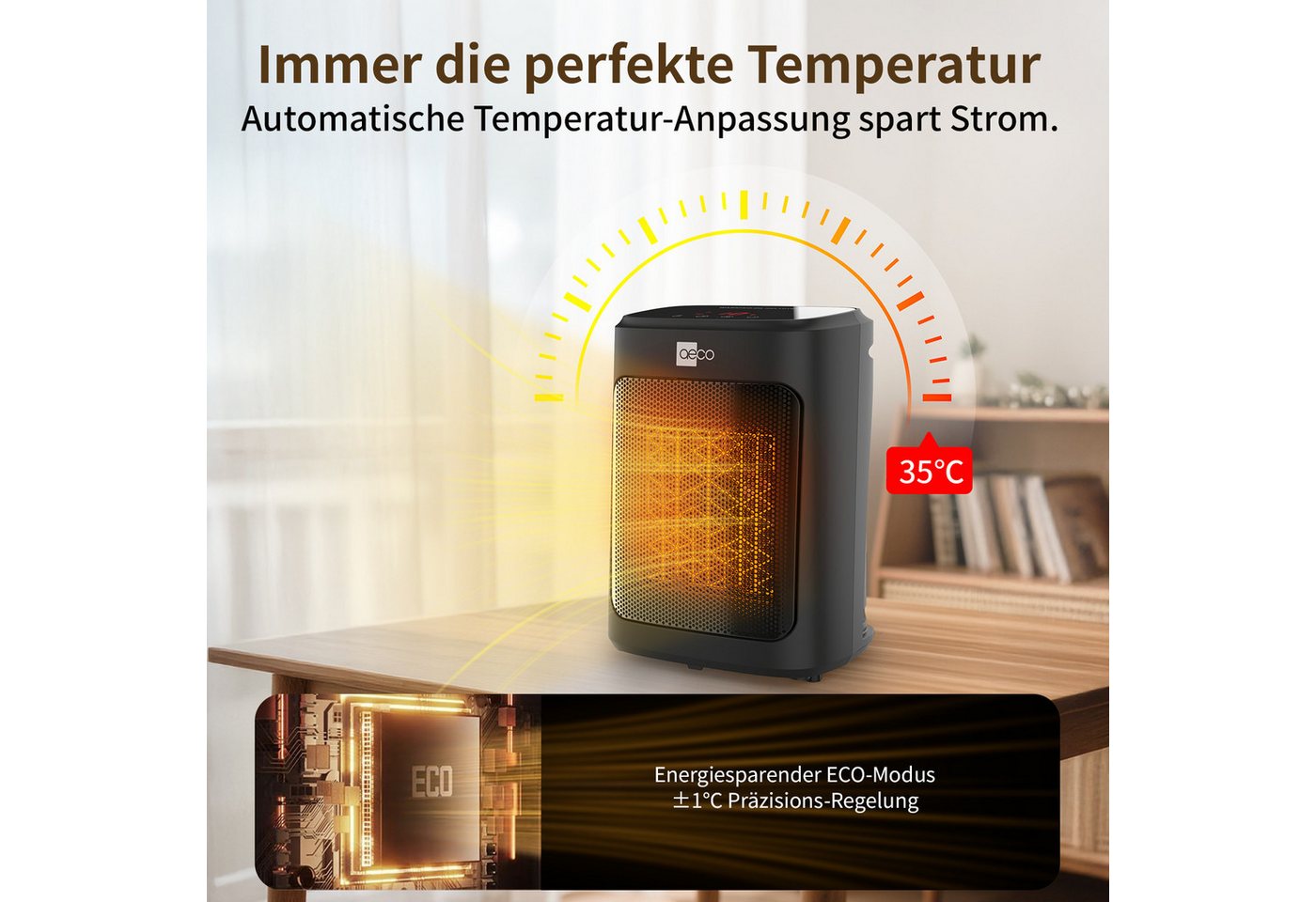 AECO Heizlüfter EcoHeat Core, 2000 W Bild 3