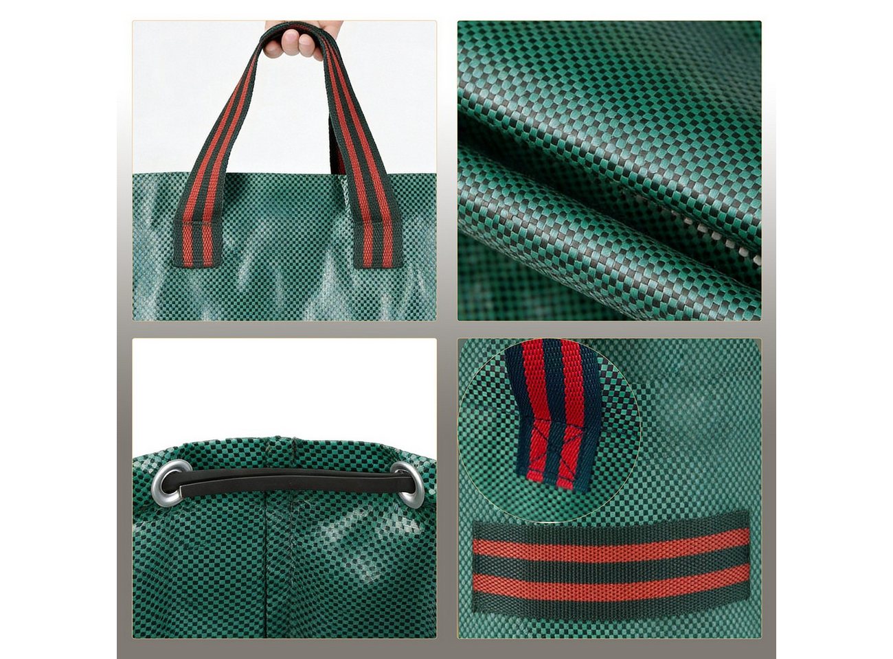GARTENWÄCHTER Gartensack Gartenabfallsack - GARTENWÄCHTER - PP 150 g/m² m - ca. 272 l, für Hobbygärtner, Gartenprofis, 272 l, (2-tlg), Wiederverwendbar, faltbar, selbststehend, Tragegriffe Bild 2