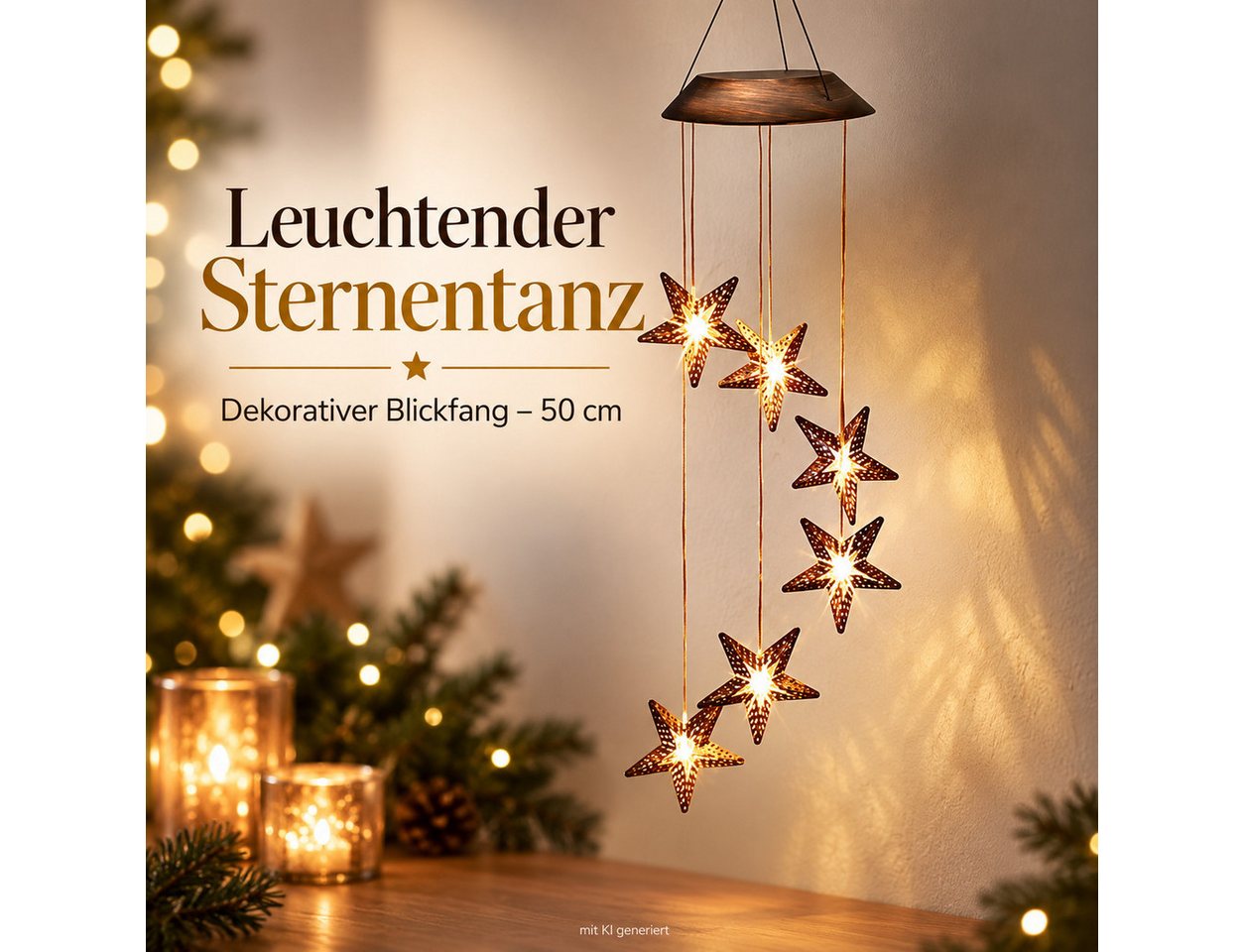 Weltbild LED Dekolicht LED-Hängedeko Sternentanz 50 cm Weihnachtsdeko Hängedekoration Stern, LED Beleuchtung Weihnachtsbeleuchtung Fensterdeko Wanddeko Tischdeko Bild 2